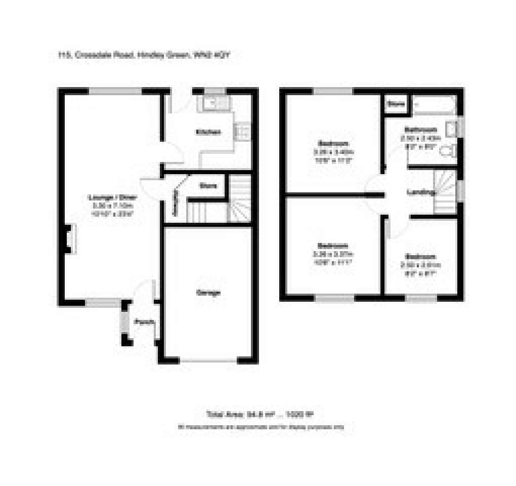 Floorplan for Crossdale Road, Hindley Green