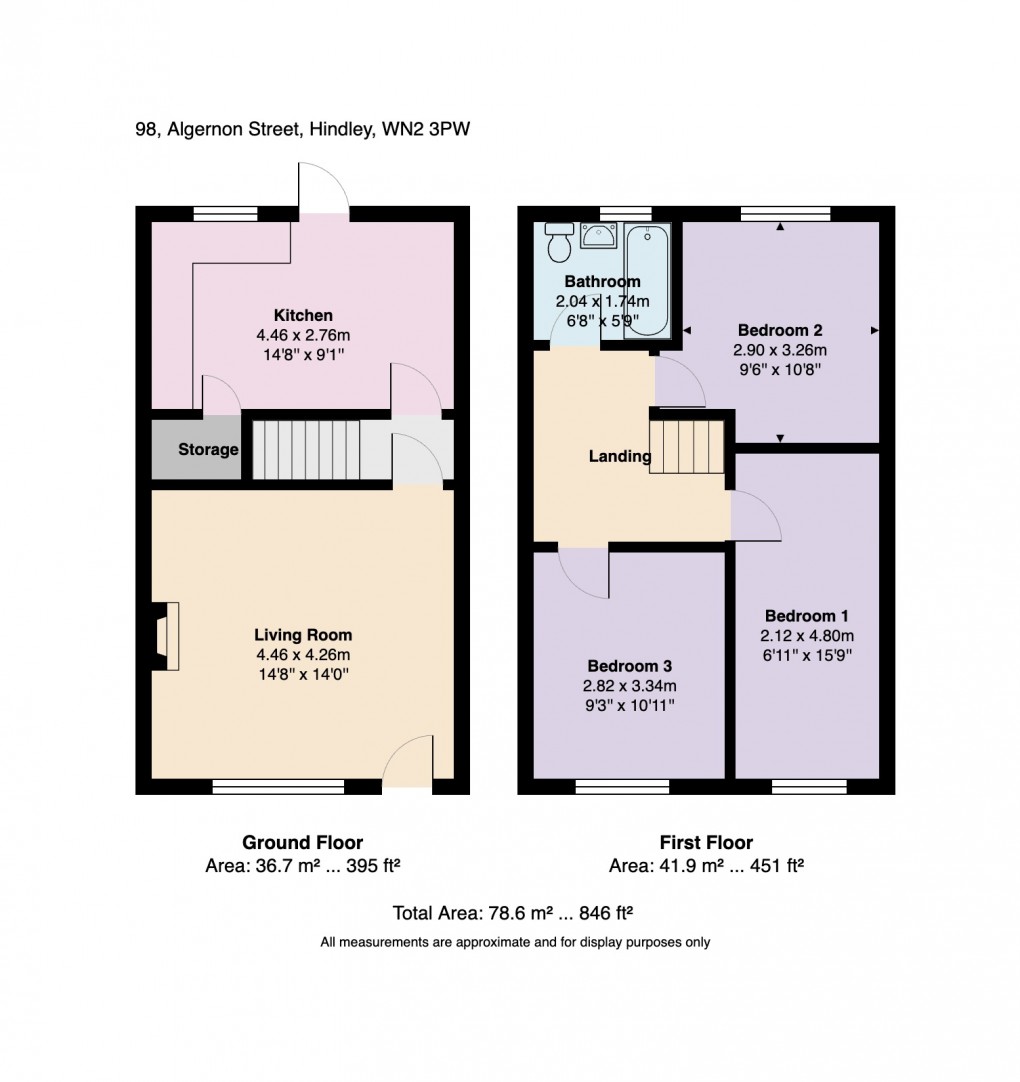 Floorplan for Algernon Street, Hindley