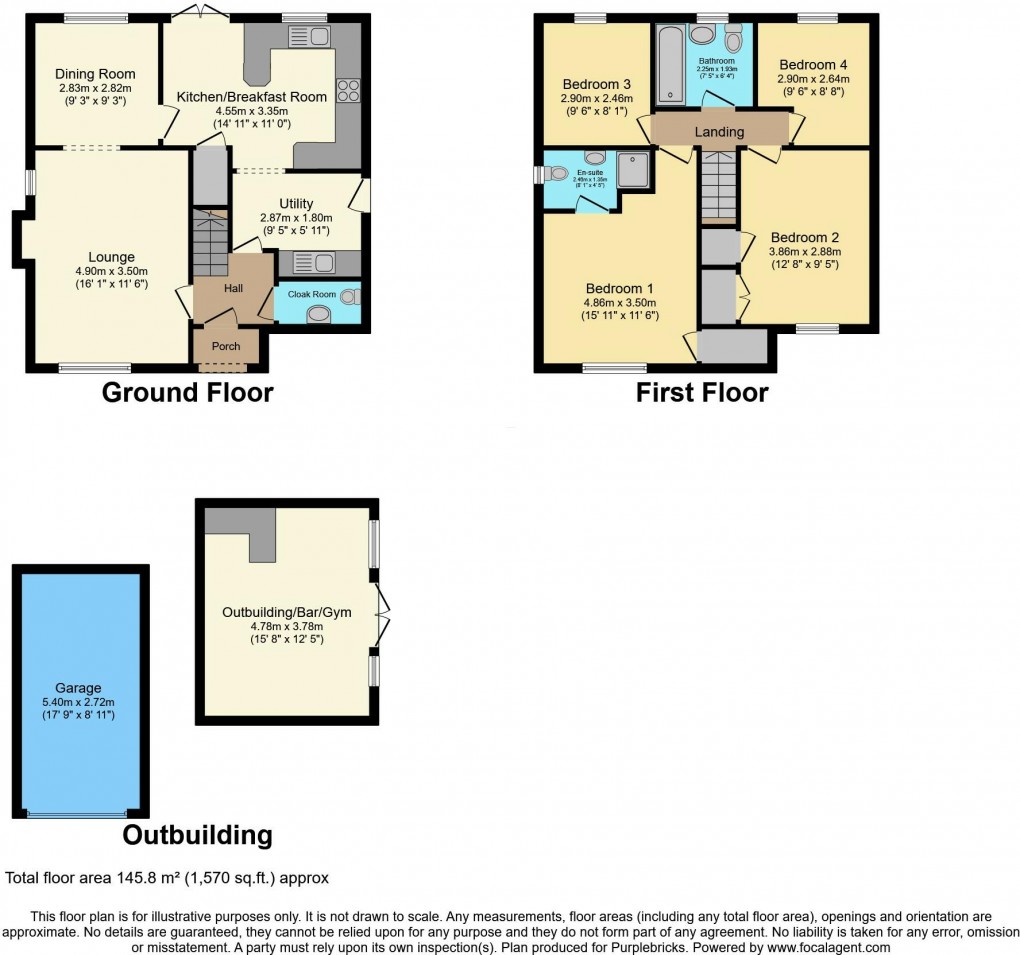 Floorplan for Palmerston Close, Hindley